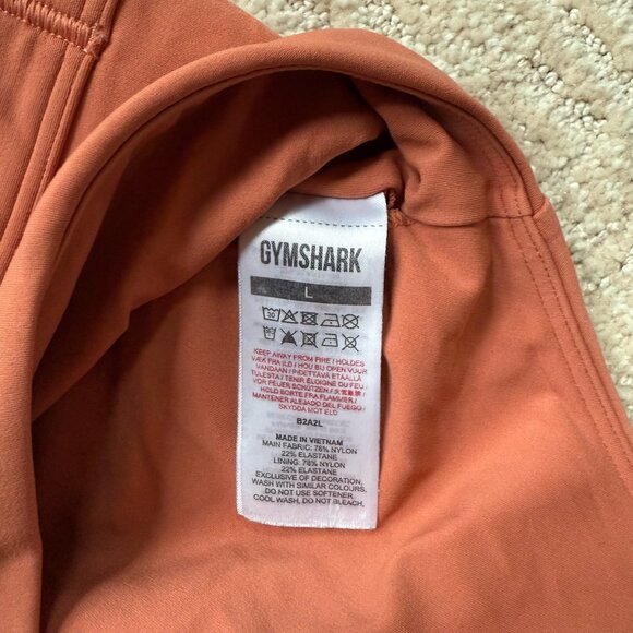 Gymshark x KKFit Crop Top Sports Bra Bike Short & Athletic Shorts in Terra Cotta - Picture 7 of 16